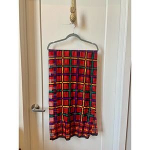 The Limited Vintage Rectangle Color Block Red Scarf